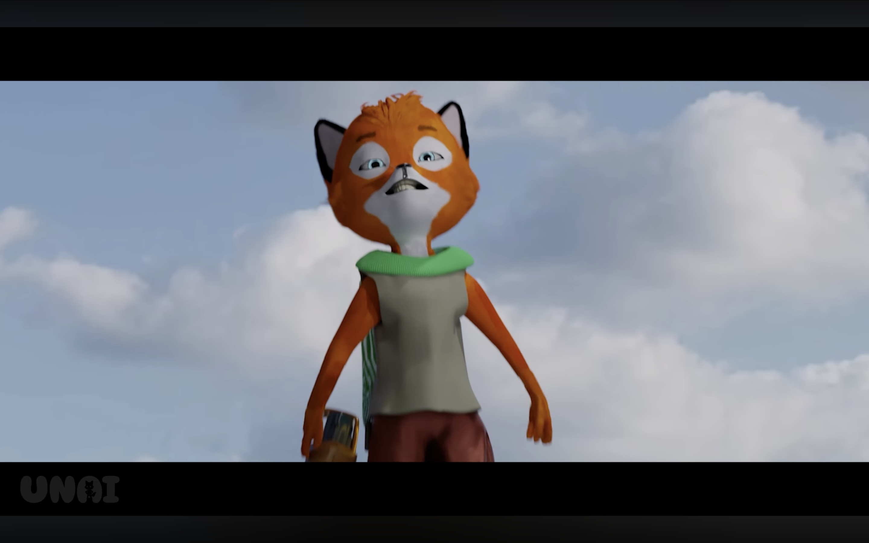 Unai le renard sous un ciel bleu